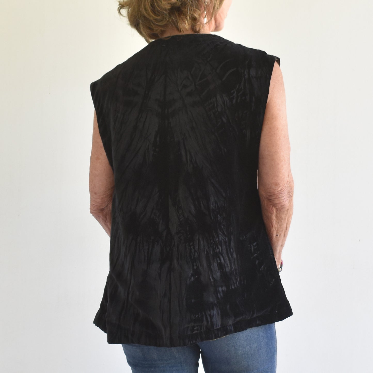 Sin Mangas terciopelo con cinta