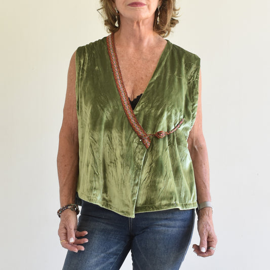 Sin Mangas terciopelo con cinta