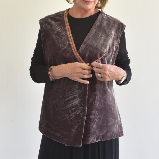 Sin Mangas terciopelo con cinta